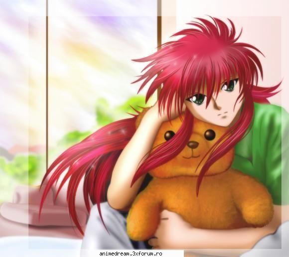 inscrieri fisa shuichi kurama varsta: parul lung,de culoarea petalelor trandafir rosii,iar ochii