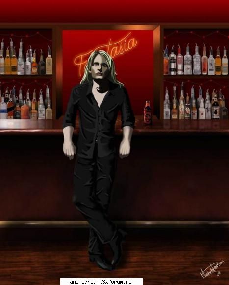 e : la barul fang`s :d 
g & k : ne iei si pe noi candva ? 
e : da ... cred ... eric northman